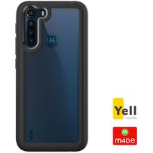 Capa Protetora Y-Cover Xtream Transparente Preta Motorola Moto One Fusion