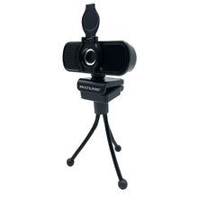 Webcam Full HD 1080p C/ Tripé Noise Cancelling Microfone Embutido Preto Multilaser - WC055