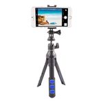 Kit 7 em 1: Tripé/Bastão+Controle+Carregador+ Adaptadores Celular/Gopro/Extensor+Bolsa