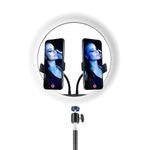 Luminária portátil USB Ring Light 12 polegadas com tripé e 2 adaptadores para Smartphone