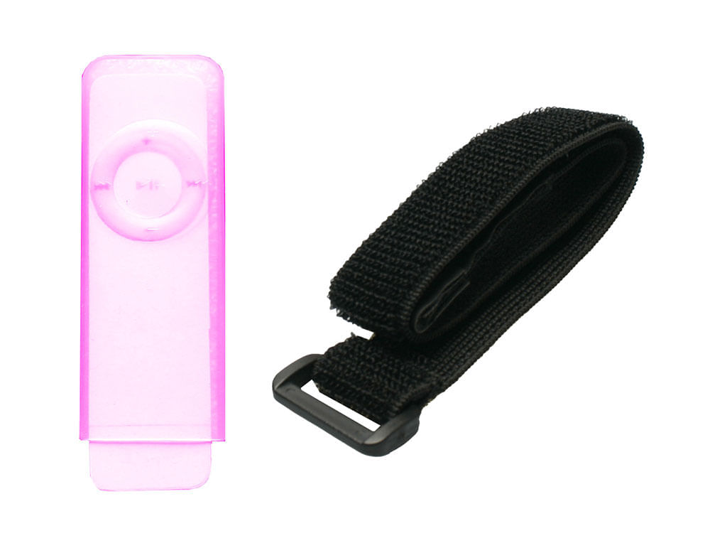 Estojo de silicone com braçadeira para iPod Shuffle Rosa - Trocafone