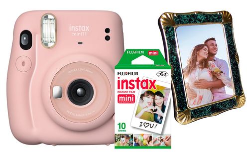 Kit Fujifilm - Câmera Instax Mini11 Rosa + Porta-retrato 6x8cm + Filme Instax 10 poses