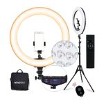 Luminária Ring Light Pro 21 polegadas Bluetooth, Tripé e Suportes p/ Smartphone e Tablet