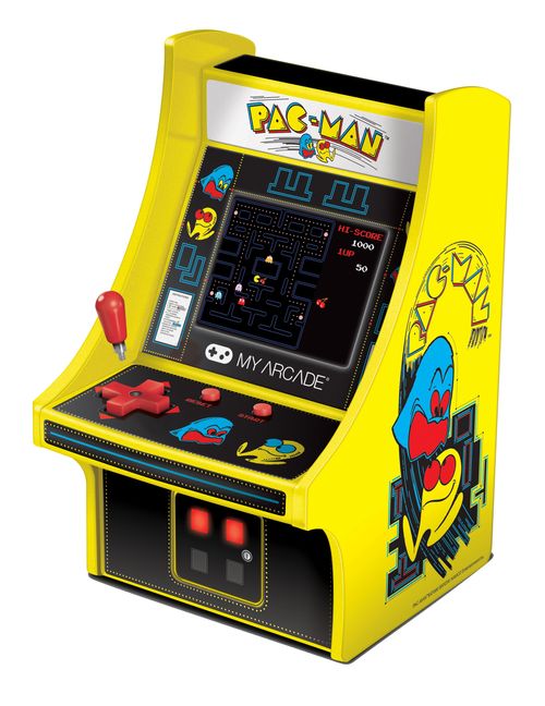 Cabine portátil retrô com Joystick Pac Man Micro Player Dreamgear DGUNL-3220 Amarela
