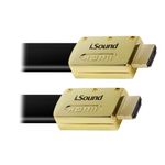 Cabo HDMI 1080P/4K c/conectores dourados 24 K e com extensão de 4,57 m