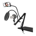 Kit Streaming Vivitar com Suporte de mesa para Microfone e Smartphone