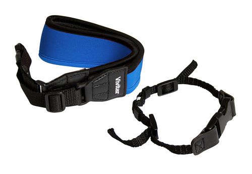 Alça de pescoço para câmera fotográfica DSLR Azul