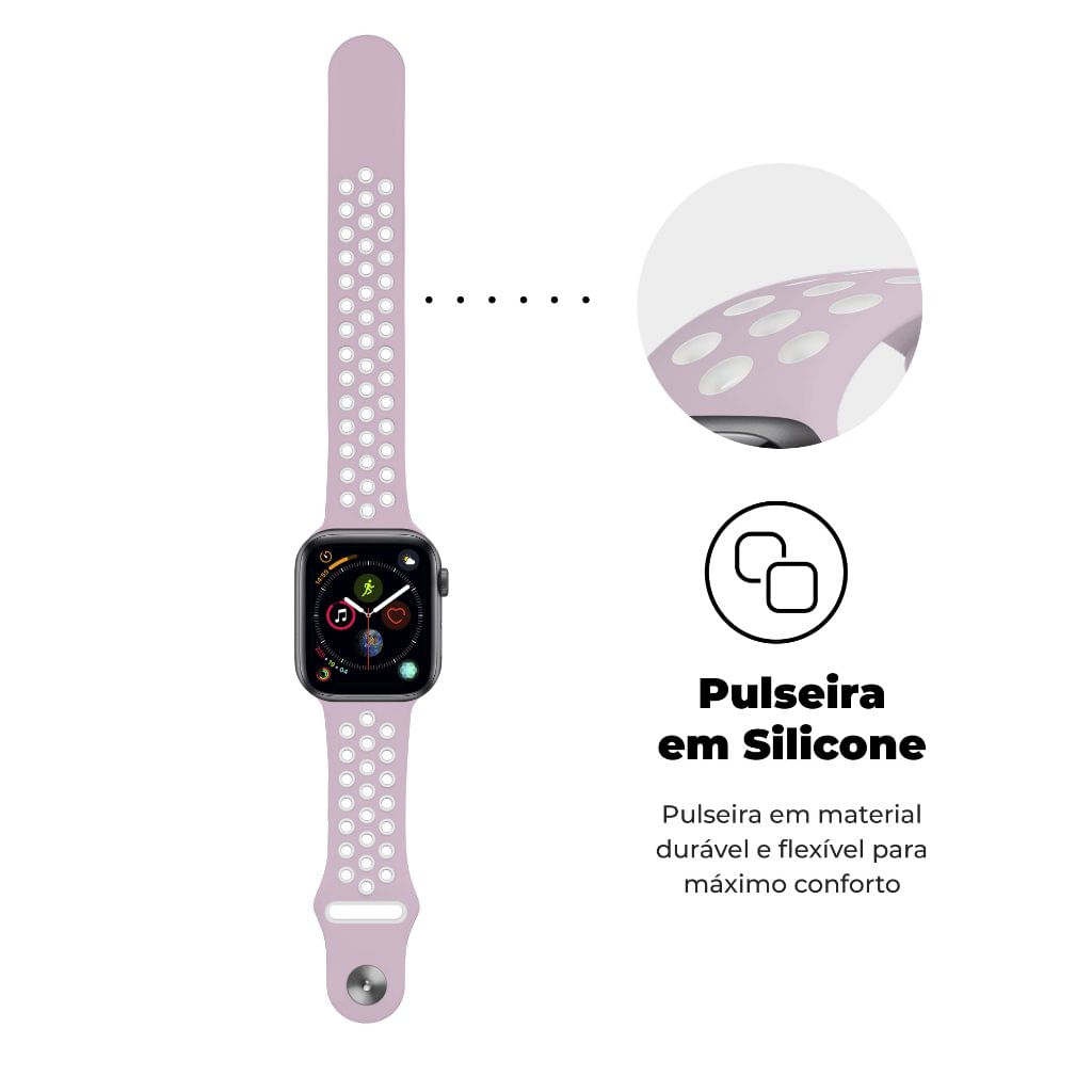 Pulseira Luxurypara Apple Watch 45mm 44mm 42mm 49mm (Rose Gold)