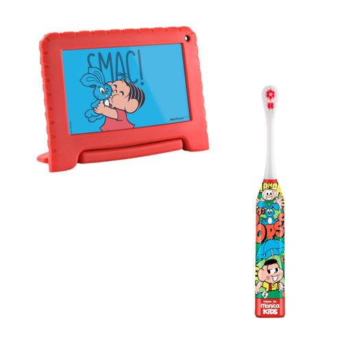 Combo Kids - Tablet Multilaser Turma da Mônica com Controle Parental e Escova Dental Elétrica Infantil Mônica - HC271K