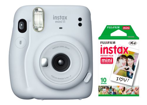 Câmera instantânea Fujifilm Instax Mini 11 Branca + Filme Instax com 10 poses