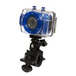 Câmera filmadora de ação HD com caixa estanque e acessórios Azul
