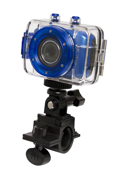 Câmera filmadora de ação HD com caixa estanque e acessórios Azul