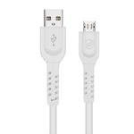Cabo Dual Shock Micro Usb V8 - Branco - 1,2m - Gshield