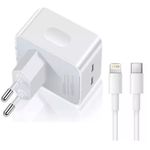 Carregador Turbo Duplo Usb-c Compativel iPad e iPhone 12 13 14 - 40w