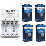 Kit Carregador De Pilhas/Bateria + 4 Baterias 9V Recarregaveis