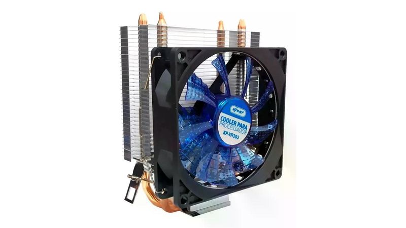 Cooler Para Processador Intel E Amd Com Led Azul Kp-Vr303 - Trocafone