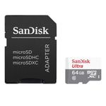 Cartão De Memória Micro Sd Sandisk 64Gb Ultra Classe 10 C/Ad