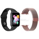 Smartwatch U78 Plus Preto + 1 Pulseira Extra Rosa