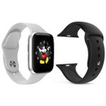 Kit 1 Relógio Smartwatch Branco + 1 Pulseira Silicone Preto