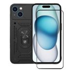 Kit Capa Dinamic Cam Protection e Pelicula Coverage 5D Pro Preta para iPhone 15 - Gshield