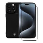 Kit Capa Symetric Preta e Pelicula Ultra Glass Preta para iPhone 15 Pro max - Gshield