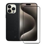 Kit Capa Couro Dual Preta e Pelicula Coverage 5D Pro Preta para iPhone 15 Pro - Gshield