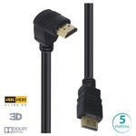 Cabo Hdmi 2.0 4K Ultra Hd 3D Conexao Ethernet Com 01 Conector 90O 5 Metros - H2090-5