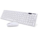Kit Teclado E Mouse Sem Fio Wifi Usb 1600dpi 2.4ghz Branco