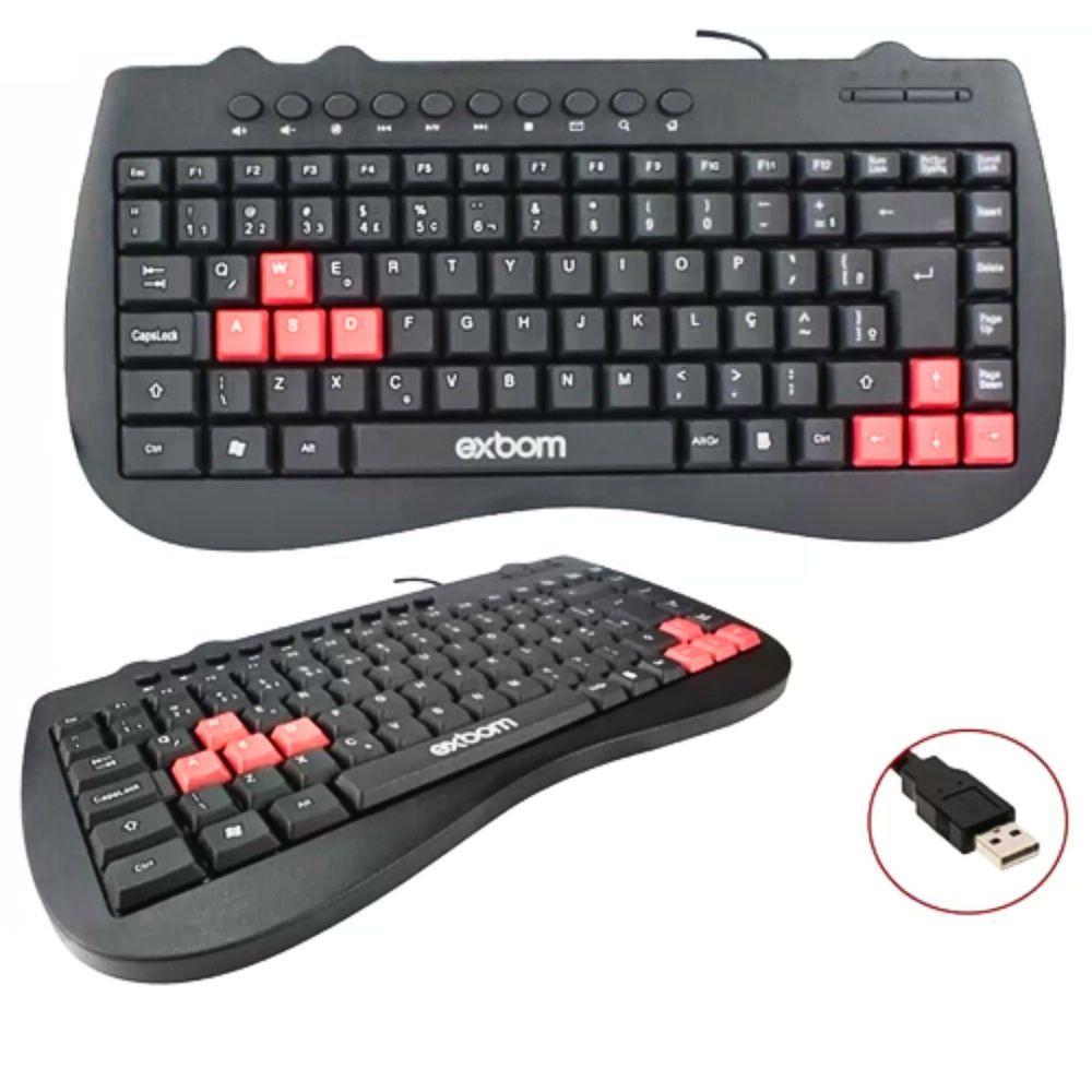 Mini Teclado Multimidia Usb Abnt2 Exbom Bk M52 Trocafone 6767