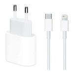 Cabo + Fonte Compatível Iphone Se X Xr 11 12 13pro Usb-c 20w