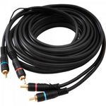 Cabo 2 Rca Macho X 2 Rca Macho Com Fio Terra Cbrc0012 Preto