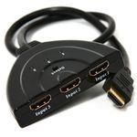 Hub Switch Divisor Hdmi 1x3 com Rabicho Hdmi Macho 20cm