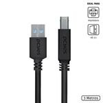 Cabo Impressora e Hd Externo Usb A 3.0 Macho para Usb B 3.0