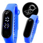 Relogio Digital Bracelete Infantil Ajustavel Prova Dagua Original Azul Resistente Esportivo Data