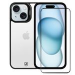 Kit Capa Gravity Preta e Película Ultra Safe para iPhone 15 - Gshield