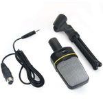 Microfone Com Fio Condensador Para Estudio Pc Plugue Cabo P2