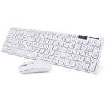 Kit Teclado E Mouse Sem Fio Wifi Usb 1600dpi 2.4ghz Slim Pc Branco TE123