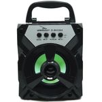 Caixa Som Portátil Bluetooth Mp3 Pen Drive Radio Fm Auxiliar 8w Aero D-BH1064 Preto