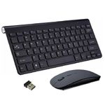 Kit Mini Teclado E Mouse Wireless Slim Plug Play 2.4ghz - Preto