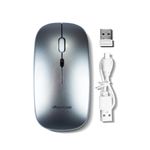 Mouse Sem Fio Recarregável Wireless Bluetooth LED RGB - Cinza Escuro - Verde