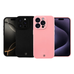 Capa para iPhone - Silicon Premium - Preta / Rosa - Gshield
