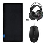 Kit Mouse Pad Speed Gamer Extra Grande + Mouse Óptico com Fio + Headset 7.1 - HP