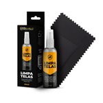 Kit Spray Limpa Telas Bactericida com Flanela de Microfibra Peluciada para Limpeza de Celular, Notebook, TV, Tablet, Óculos, Legalizado ANVISA - 30ml