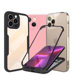 Combo 3 em 1 - Capa Silicon Cloud Rosa + Clear + 360 Preta para iPhone - Gshield