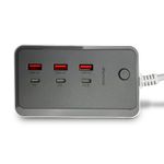 Adaptador USB-A + Type C - 3 Portas - Branco - Verde