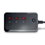 Adaptador USB-A + Type C - 3 Portas - Preto - Verde