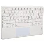 Kit Teclado e Mouse Touchpad para Tablet Bluetooth Recarregável Branco