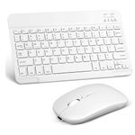 Kit Teclado e Mouse Bluetooth 5.2 Utra Fino Compatível Com Pc, iPad e Android - Branco