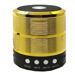 Mini Caixa De Som Speaker Com Bluetooth Usb Ws-887 Dourada